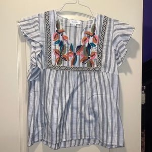 EUC THML Navy Striped Top